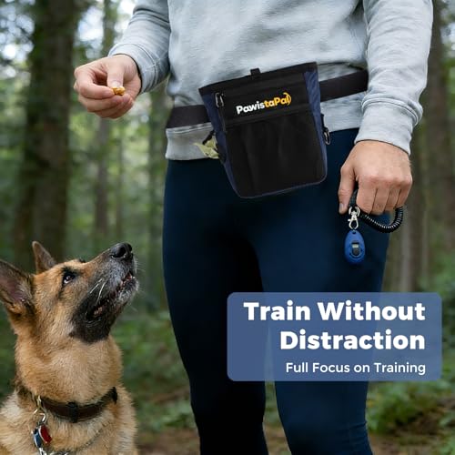 Dog Treat Pouch for Pet Training, One-Hand Magnetic Closure, Hands-Free Treat Bag with Silicone Liner, No Mess No Smell - color: Gray