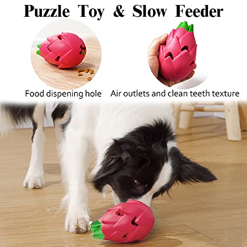 MewaJump Dog Chew Toy3 Pack Toys for Aggressive Chewers Tough Rubber Dog Toy Puzzle Pet Toys Large Breed, Puppy Teething Chew Toys Interactive Durable Toy for Medium and Large Breed - color: colorful fruit set