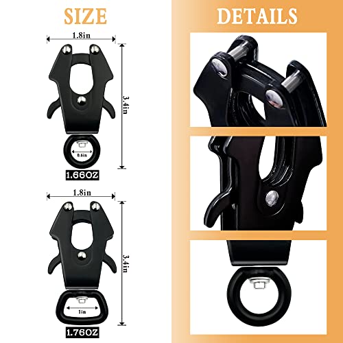 2 Pcs Frog Clip Dog Leash Clasp 360 Degree Swivel Clip Heavy Duty Quick Release and Locking Dog Leash Buckle for Linking Pet Collar (Large) - size: Large
