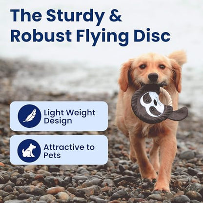 PAWSPIK Flying Disc Tug-of-War Toy, Eco-Friendly Recycled Material, Squeaker Toy for Medium and Large Dogs, for Throwing & Fetching 8.5" Diameter (Fierce Fox) - style: Fierce Fox