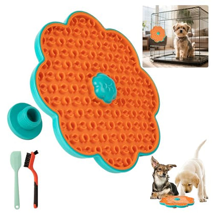 2 in 1 Lick Mat for Crate Training, Dog Slow Feeder Anxiety Relief Enrichment Pad with Suction Cups, Dishwasher Safe, BPA-Free Silicone for Small & Medium Dogs, 1 Pack - size: 1