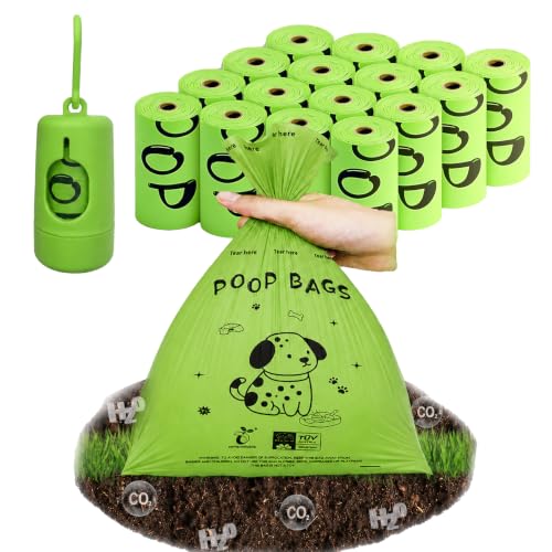 Biodegradable Dog Poop Bags, 240 Bags with Free Dispenser | ASTM D6400 & EN 13432 Compliant BPI Certified Poop Bags for Dogs, Unscented, Large, Earth Friendly Leakproof, Easy to Open - color: Green, size: 240 Count (Pack of 1)