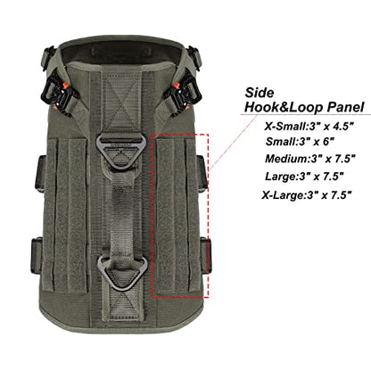 ICEFANG GN3 Tactical Dog Harness with 6X Buckle,Dog Molle Vest with Handle,3/4 Body Coverage,Hook and Loop Panel for ID Patch,No Pulling Front Clip (M (25"-31" Girth), Ranger Green) - color: Ranger Green, size: Medium (Pack of 1)