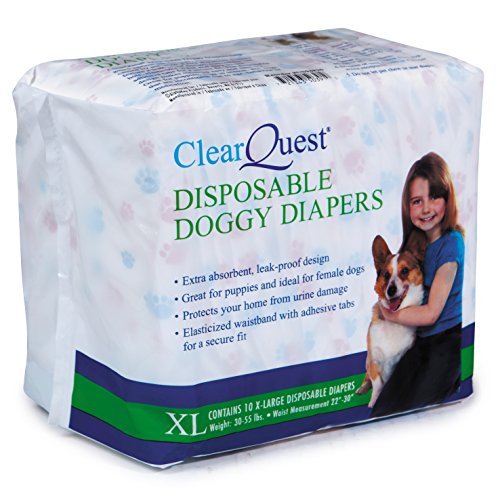 ClearQuest Disposable Doggy Diapers, Super Absorbent Leak-Proof Pet Diapers - size: X-Large