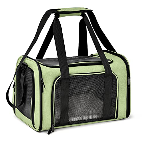 Henkelion Large Cat Carriers Dog Carrier Pet Carrier for Large Cats Dogs Puppies up to 25Lbs, Big Dog Carrier Soft Sided, Collapsible Travel Puppy Carrier - Large - Green - color: Green, size: 20.0"L x 13.0"W x 13.0"H