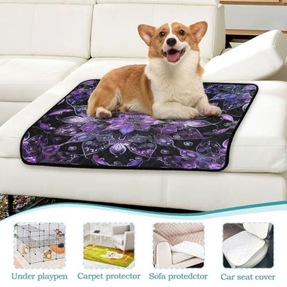 Qilmy Mandala Pet Mat, Waterproof Reusable Dog Training Pad Anti-Slip Pet Creat Pad for Small Medium Large Dogs and Cats - size: Medium+Large