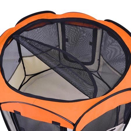 Pet Life All-Terrain Lightweight Wire-Framed Folding Collapsible Pet Playpen, Travel Cat and Dog Playpen, Features Breathable Mesh and Zippered Entrances with Carrying case - color: Brown