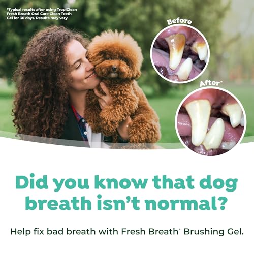 TropiClean Fresh Breath Toothbrush and Toothpaste Kit for Puppies, Teeth Cleaning Kit to Prevent Plaque & Tartar, Breath Freshener, Dog Dental Care