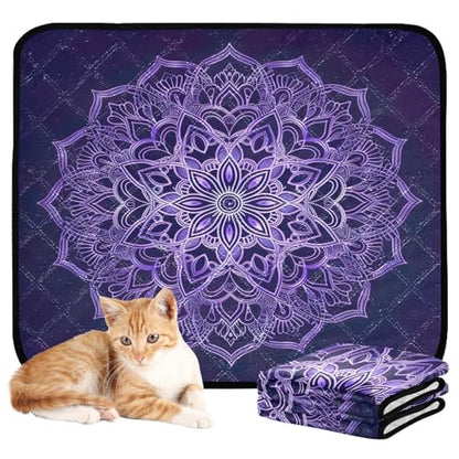 Qilmy Mandala Pet Mat, Waterproof Reusable Dog Training Pad Anti-Slip Pet Creat Pad for Small Medium Large Dogs and Cats - size: Smallx3
