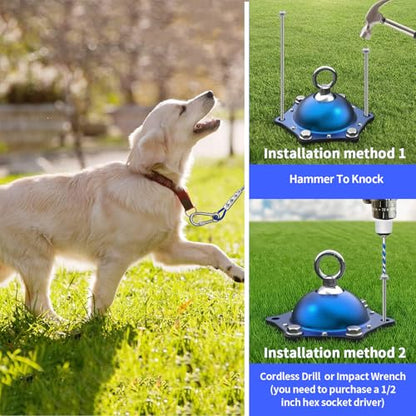 TOPKNOT Dog Tie Out Cable and Stake(up to 200lbs),with 2x20FT Heavy Duty Cables,360°Swivel Dog Run Anchor- No Tangle,Runner for Yard,for Outdoor Camping