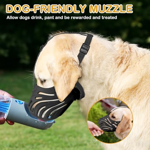 Dog Muzzle, Soft Breathable Dog Muzzles Suitable Dogs, Adjustable Basket Muzzles Prevents Chewing and Biting for Grooming Trimming Training - size: XXXL ( 135lb )