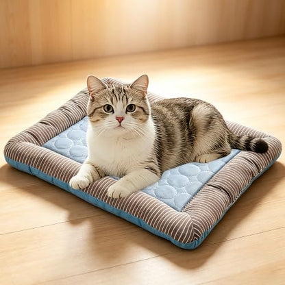 RPGT Summer Pet Self Cooling Pad Washable Sleeping Blanket- No Need to Freeze Or Refrigerate 13.4"x 17.7" Kennel Mat for Small Medium Dog and Adult Cat - size: Small