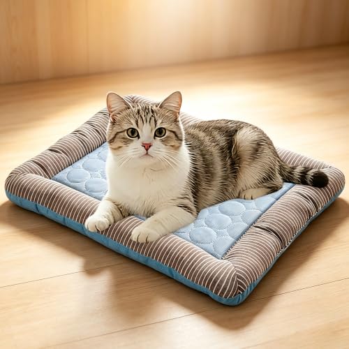 RPGT Summer Pet Self Cooling Pad Washable Sleeping Blanket- No Need to Freeze Or Refrigerate 13.4"x 17.7" Kennel Mat for Small Medium Dog and Adult Cat - size: Small