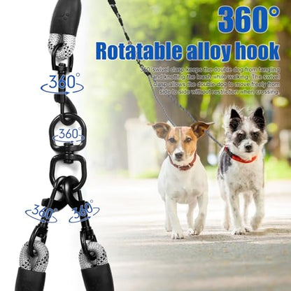 Exceptional 360 Anti-Tangle & No Pull 5-Way Dog Leash - 5 Handle & Reflective for Safety & Convenience (Small & Medium Dogs)(Grey, 5 Way) - color: Gray, size: 5 Way