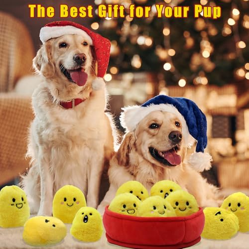 YZHDUXIU Dog Squeak Toys, 6 Pack Chicken Nugget Dogs Push Toys Interactive Puppy Toys Bark Box Toys Dog Chicken Toy to Keep Them Busy - color: Yelllow Chicken Nugget