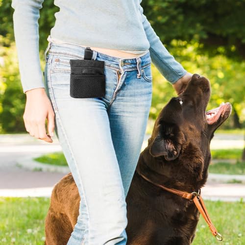 DONGKER Dog Treat Pouch,Auto Closure Pet Snack Reward Pouch with Waist Belt Clip for Pet Dog Travel Training Outdoor Use