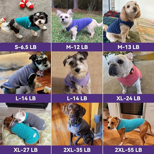 cyeollo Fleece Dog Sweater Vest, Reflective Dog Sweatshirt Pullover Doggie Jacket for Small Medium Large Doggie Clothes Boy Girl Pets, Brown & Khaki M - color: Brown & Khaki, size: Medium