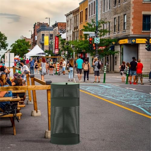 Afuera Living 11.5 Gal Outdoor Pet Waste Trash Can with Lid, Galvanized Steel, Green Powder Coated Finish, Freestanding or Mountable, Includes 20 Liners, Noise Reducing Rubber Gasket, Commercial or