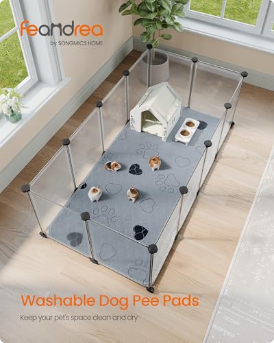 Feandrea Washable Dog Pee Pads, 2 Pack, Reusable Dog Pads, 48 x 24 Inches, L, Waterproof Pet Training Pads, Leakproof, Non-Slip, Super Absorbent, for Guinea Pig, Hamster, Gray UPTD024G01 - size: L (48"L x 24"W)