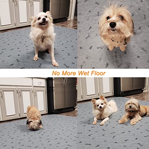 Pee Pads for Dogs Washable,34x52 Reusable Puppy Pads, Absorbent Whelping Pads with Bone Print, Non-Slip Waterproof Pet Training Pads for Couch, Crate, Potty Training - size: 34X52" (Pack of 1)