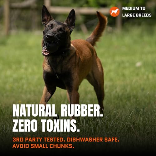 Monster K9 Scout Ball | Virtually Indestructible. Lifetime Guaranteed. | VULCRON™ Natural Rubber | Durable Dog Toy for Aggressive Chewers | Chew & Fetch | Tough, Heavy Duty | Medium & Large Breed, 3" - size: 1-Pack