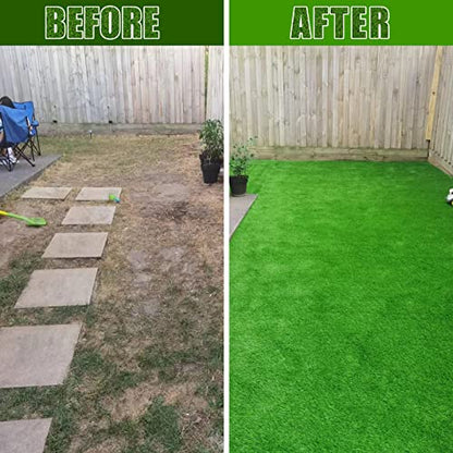 FREADEM Artificial Grass Turf for Pet Dogs 3' x 5', Fake Grass Lawn with Drain Holes, Indoor Outdoor Synthetic Grass Mat for Garden Gym Patio Balcony Playground Backyard, Height 0.8 Inch - size: 3' x 5'