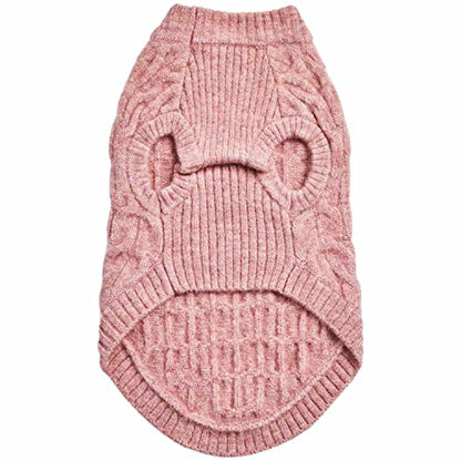 Blueberry Pet Pink Dog Sweater - Cozy Girl Dog Sweater & Pink Pet Coat, Stylish Puppy Winter Clothes & Accessories, Small Pet Coats 10" Back Length - color: Rainbow Pink, Crew-neck, size: 10 inch