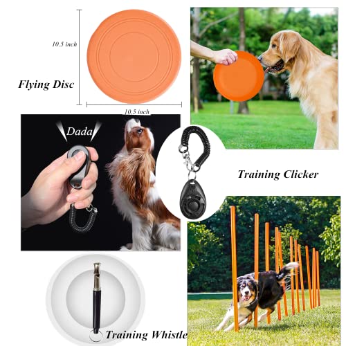 Agility Training Set for Dogs - Affordable Training Kit Dog Jump Training Obstacle Course Starter Kit Pet Outdoor Games with Tunnel, Dog Flying Disc, Weave Poles, Jump Ring, Carrying Bag