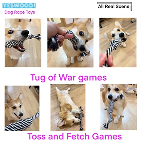 YESWOOD! Small Dog Ropes for Aggressive Chewers Puppy Chew Toys Small Soft Rope for Teething Tug of War Dog Toy Small Breed Rope Candy for Small and Medium Dogs 0-80 Pounds（4-Pack）
