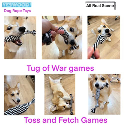 YESWOOD! Small Dog Ropes for Aggressive Chewers Puppy Chew Toys Small Soft Rope for Teething Tug of War Dog Toy Small Breed Rope Candy for Small and Medium Dogs 0-80 Pounds（4-Pack）
