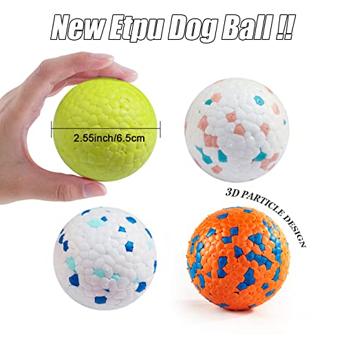 Indestructible Floating Bouncy Dog Balls for Small Breed Puppies - Lightweight, Durable, Odourless - 2.5" (4 Pack) - size: 4PCS Durable Fetch Dog Ball