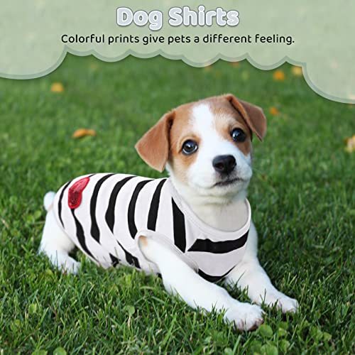 Pet Dog Striped T-Shirt Dogs Cats Cotton Vest Spring Summer Pet Apparel Tee Shirt Suitable for Small and Medium Large Pets French Bulldog Bichon - color: White-Vest, size: X-Small