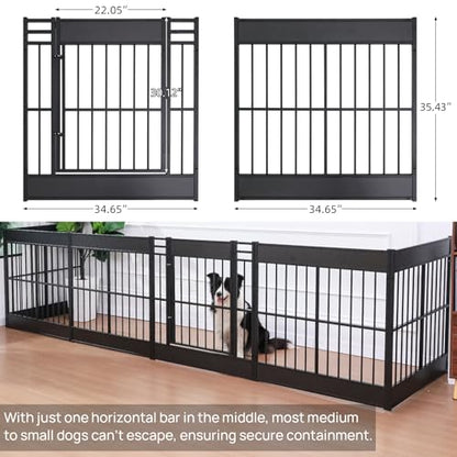 Dog Playpen, 35.4" Height Dog Pen Indoor, Heavy Duty, Safe and Sturdy, Furniture Style Puppy Pen (12 Panels (35.4" High), Black) - color: Black, style: 12 Panels (35.4" High)