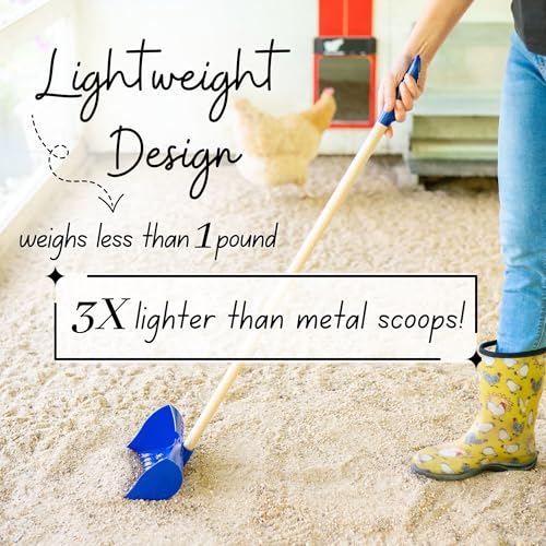 The Coop Scoop® Original 2-in-1 Chicken Poop Scooper & Rake – Made in The USA, Patented, Durable Sand Sifting Litter Shovel for Chicken Coops & Small Farm Animals - size: Versatile SHELF/GROUND (original) | 36" Handle