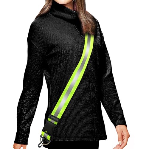 Reflective Sash for Walking at Night | High Visibility Reflectors Running Gear Women Safety Items Replaces Reflective running vest | Perfect for Dog Walking, Night Running & Cycling
