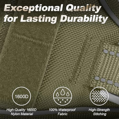 BARKBAY Service Dog Vest Tactical Dog Harness Medium Large Sized Dog No Pull Adjustable Dog Harness Reflective K9 Working Training Easy Control Military Molle System(Green,S) - color: Green, size: Small
