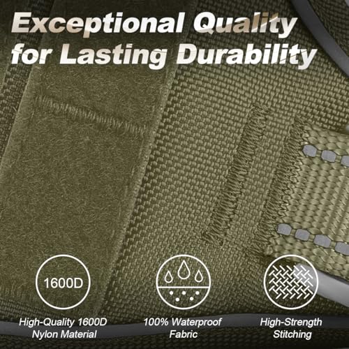 BARKBAY Service Dog Vest Tactical Dog Harness Medium Large Sized Dog No Pull Adjustable Dog Harness Reflective K9 Working Training Easy Control Military Molle System(Green,L) - color: Green, size: Large