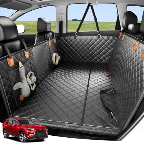 Zanch Heavy-Duty Dog Car Seat Cover, Flat Solid Back Seat Extender for Multi Large Dogs, Hard Bottom Supports 450 lb, Waterproof Scratchproof Hammock Protector, Standard for Cars, SUV, Trucks, Matte - color: Matte Black, size: Standard - Cars, SUVs & Medi