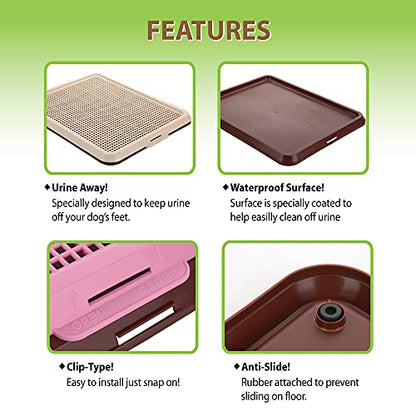 BANU Puppy Pee Pad Holder Indoor Outdoor Dog Potty Toilet Training Tray 20" x 16" for Small and Medium Dogs (Ivory)