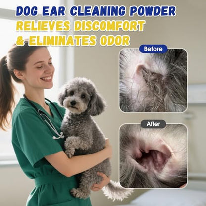 Dog Ear Powder for Hair Removal – Grooming Grip Powder for Poodles & Doodles, Grooming Aid for Pet Ear Cleaning - size: 1-pack