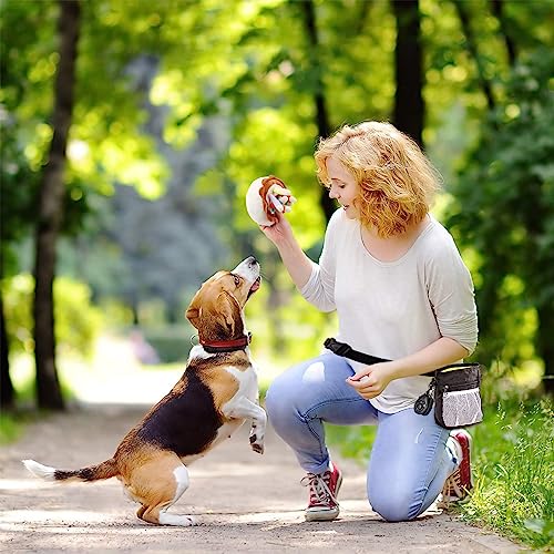 STMK Dog Treat Pouch Dog Clicker Training Kit, Dog Training Treat Pouch Dog Clicker for Training, 3 Ways to Wear Easily Carries Treat Pouches for Pet Training (Black) - color: Black