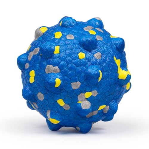 Moonorange 3.7'' Dog Balls for Dogs Aggressive Chewers Indestructible Tennis Durable Bouncy Interactive Dog Toy for Fetch Game Floating Balls (Blue Large) - color: Blue-Large
