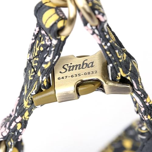 Angie and Allie Organic Cotton Personalized Step in Dog Harness,Custom Dog Halter Vests,Adjustable No Pull Canine Halter Harness for Small Medium Large Dogs - color: Daisy1, size: XS