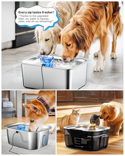 (4 Pack) Pet Water Fountain Filters Replacement, Filter Cartridge for lesotc Dog Water Fountain/Dog Water Bowl Dispenser, High-Efficiency & Safer & Cleaner Water
