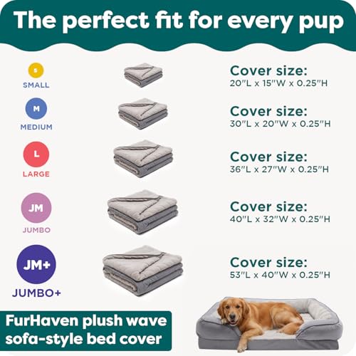 Furhaven Replacement Dog Bed Cover Faux Fur & Velvet Sofa-Style, Machine Washable - Dark Sage, Medium - color: (Faux Fur & Velvet) Dark Sage, size: Medium