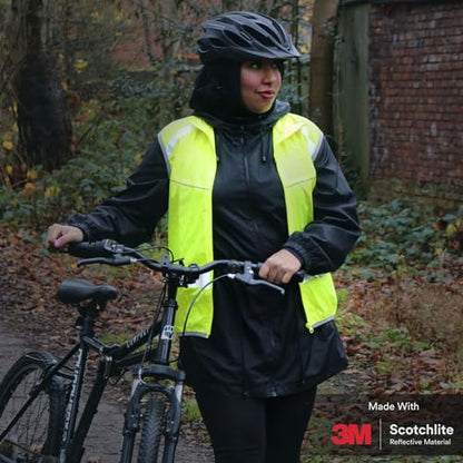 Salzmann Reflective Running Vest | Lightweight, Breathable Hi Vis Vest | Made with 3M Scotchlite Reflective Material | High Visibility Cycling Gilet - size: Large