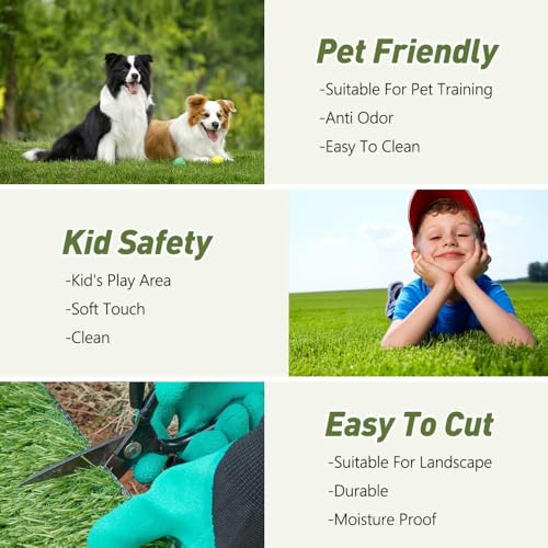 Artificial Turf Grass Outdoor, 7FTx15FT Realistic Fake Grass Rug, Premium Pet Pad & Synthetic Lawn Mat for Garden, Landscape, Patio, Balcony, 105 Sq Ft, Elegant & Durable (7 * 15 FT) - size: 7' x 15' (Rectangular)
