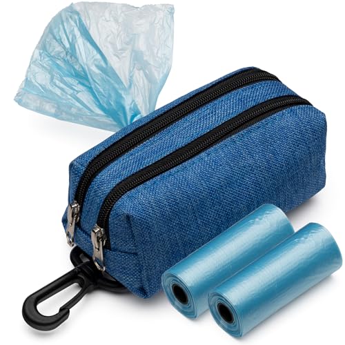 Premium Dog Poop Bag Holder for Leash - Convenient Dog Poop Bag Dispenser with Durable Design - Stylish Accessory for Easy Cleanup - Ideal for Dogs, Puppies, and Outdoor Walks - Blue - color: Blue
