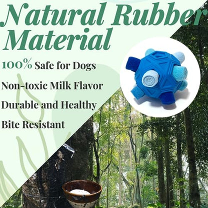 Snuffle Ball for Dog Toys Unbreakable Upgrade Ball Interactive Toy Foraging Snuffle Mat Puppy Treat Dispenser Slow Feeder Dog Puzzle Toys for Small, Medium, Large Pets (Blue) - color: Blue