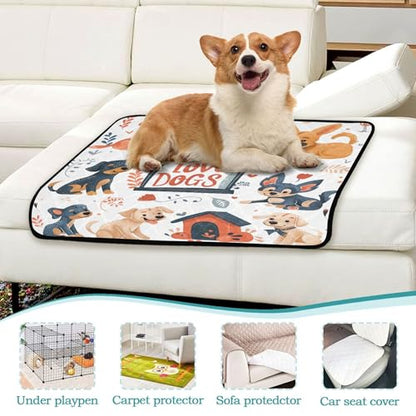 Qilmy Dog Pet Mat, Waterproof Reusable Dog Training Pad Anti-Slip Pet Creat Pad for Small Medium Large Dogs and Cats